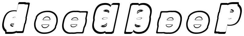 Ambigram for deadbeef in Rubik-bolditalic